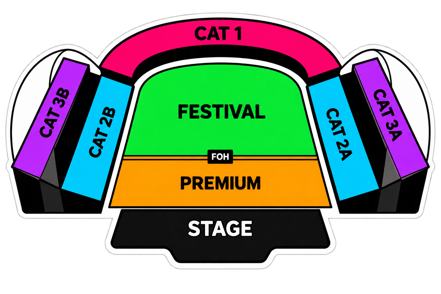 Layout area dan kategori tiket Buzz Youth Fest